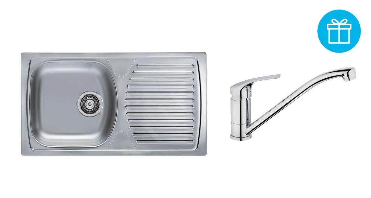 Alveus Sets - Set Spoelbak Basic 170, Keukenkraan Riviera + Cadeau, Chroom SETA259 3 Alveus Sets - Set Spoelbak Basic 170, Keukenkraan Riviera + Cadeau, Chroom SETA259