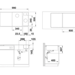 Blanco Axia III 6 - Silgranit Spoelbak, 990x500 Mm, Met Afvoerbediening En Toebehoren, InFino, Wit 523492 -Exporteren Kraan Lux Winkel cc3170a7bf102541b1b097f7
