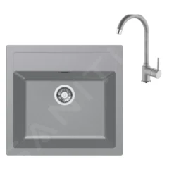 Franke Sets - Keukenset T103, Tectonite Spoelbak SID 610 En Keukenkraan FP 9000.084, Grijs 143.0675.725
