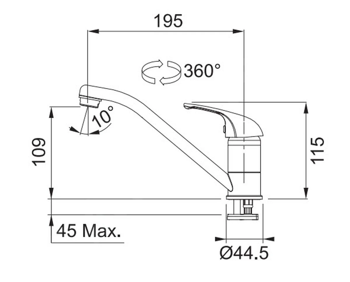 Franke Sets - Keukenset N32, ETN 611-58 Roestvrij Staal Spoelbak + FB 250.031 Keukenkraan, Chroom 101.0283.215 6 Franke Sets - Keukenset N32, ETN 611-58 Roestvrij Staal Spoelbak + FB 250.031 Keukenkraan, Chroom 101.0283.215 - Afbeelding 4