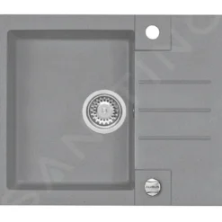 Alveus Rock - Granieten Spoelbak 595x475 Mm, Met Draaiknopbediening, Concrete 1122741