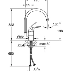 Grohe Euroeco - Keukenkraan, Chroom 32752000 7 Grohe Euroeco - Keukenkraan, Chroom 32752000 -Exporteren Kraan Lux Winkel d055e3184ea205e5be302058