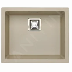 Alveus Quadrix Granital - Granieten Spoelbak 560x460 Mm, Met Draaiknopbediening, Pebble 1108035