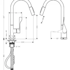 Axor Citterio - Keukenkraan Met Uittrekbare Sproeikop, Mat Zwart 39835670 -Exporteren Kraan Lux Winkel d3d7888d38d0aae987a576be
