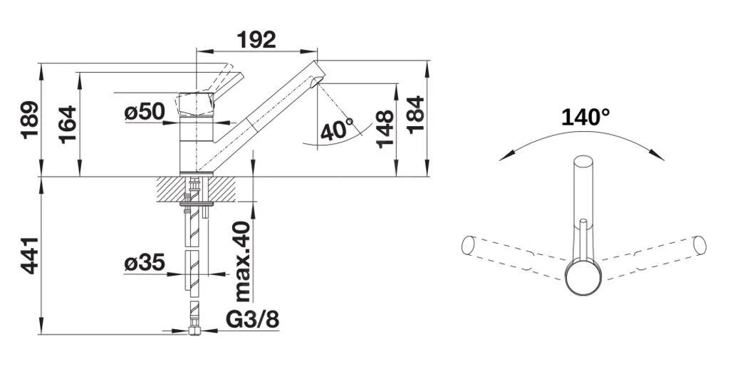 Blanco Antas S - Keukenkraan Met Uittrekbare Sproeikop, Aluminium/chroom 516765 4 Blanco Antas S - Keukenkraan Met Uittrekbare Sproeikop, Aluminium/chroom 516765 - Afbeelding 2