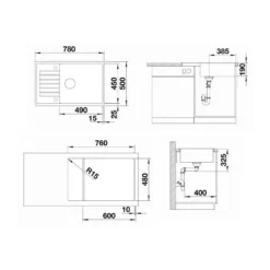 Blanco Zia XL 6 - Silgranit Spoelbak, 780x500 Mm, Met Draaiknopbediening, Zwart 526018 -Exporteren Kraan Lux Winkel d9403c94d2d1817f30363258