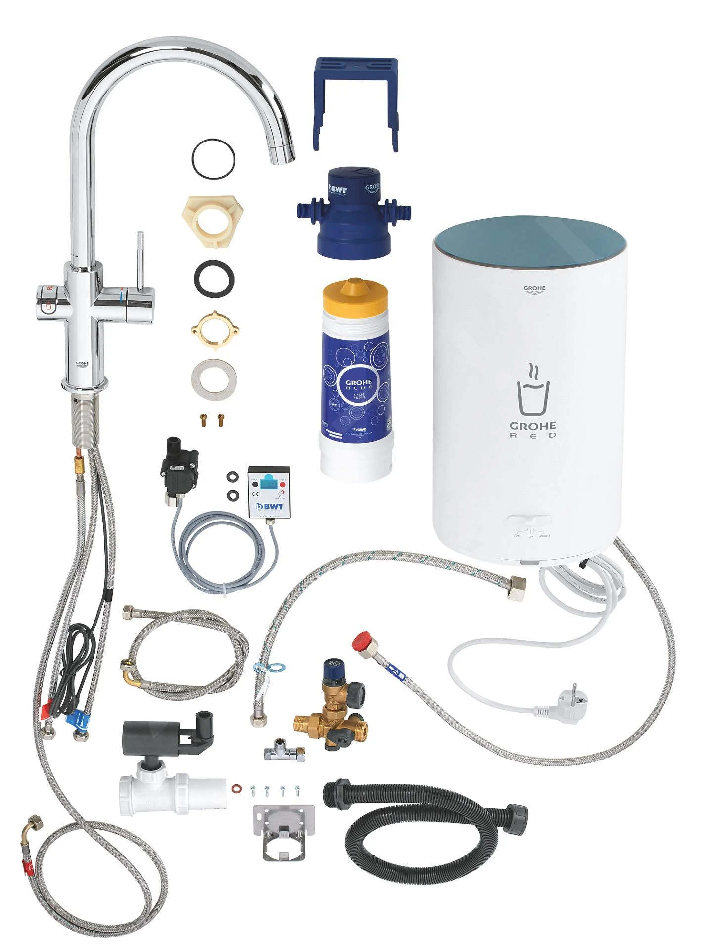 Grohe Red - Duo Kokendwaterkraan Met Filterset, Boiler M, Chroom 30083001 6 Grohe Red - Duo Kokendwaterkraan Met Filterset, Boiler M, Chroom 30083001 - Afbeelding 4