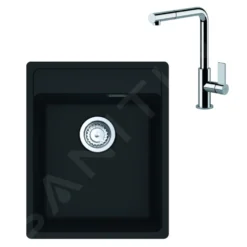 Franke Sets - Set G243, Fragraniet Spoelbak MRG 610-37 RTL En Keukenkraan FN 7394.031, Mat Zwart/chroom 114.0675.651