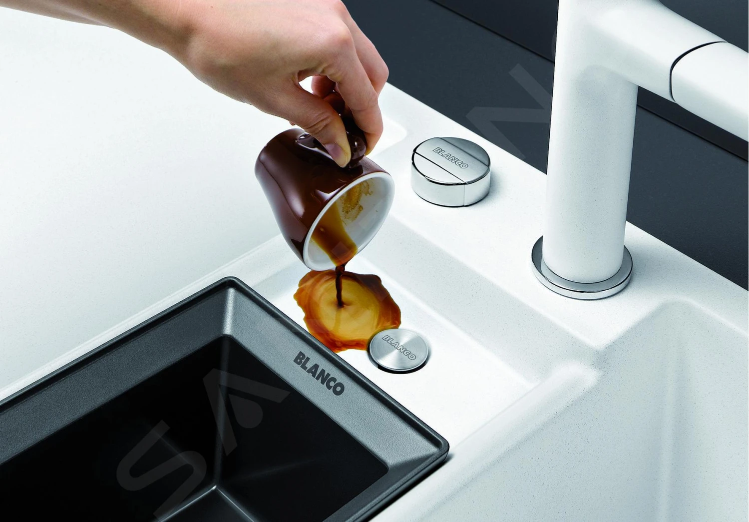 Blanco Collectis 6 - Silgranit Spoelbak, 1000x510 Mm, Met Draaiknopbediening En Met Accessoires, Wit 523348 7 Blanco Collectis 6 - Silgranit Spoelbak, 1000x510 Mm, Met Draaiknopbediening En Met Accessoires, Wit 523348 - Afbeelding 5