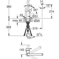 Grohe Eurostyle Cosmopolitan - Keukenkraan Met Uittrekbare Handdouche, Chroom 31126004 -Exporteren Kraan Lux Winkel dd977e4ab71d20415e733836