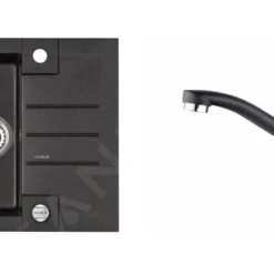 Alveus Sets - Set Spoelbak Rock 30 En Keukenkraan Nina, Carbon SETA042