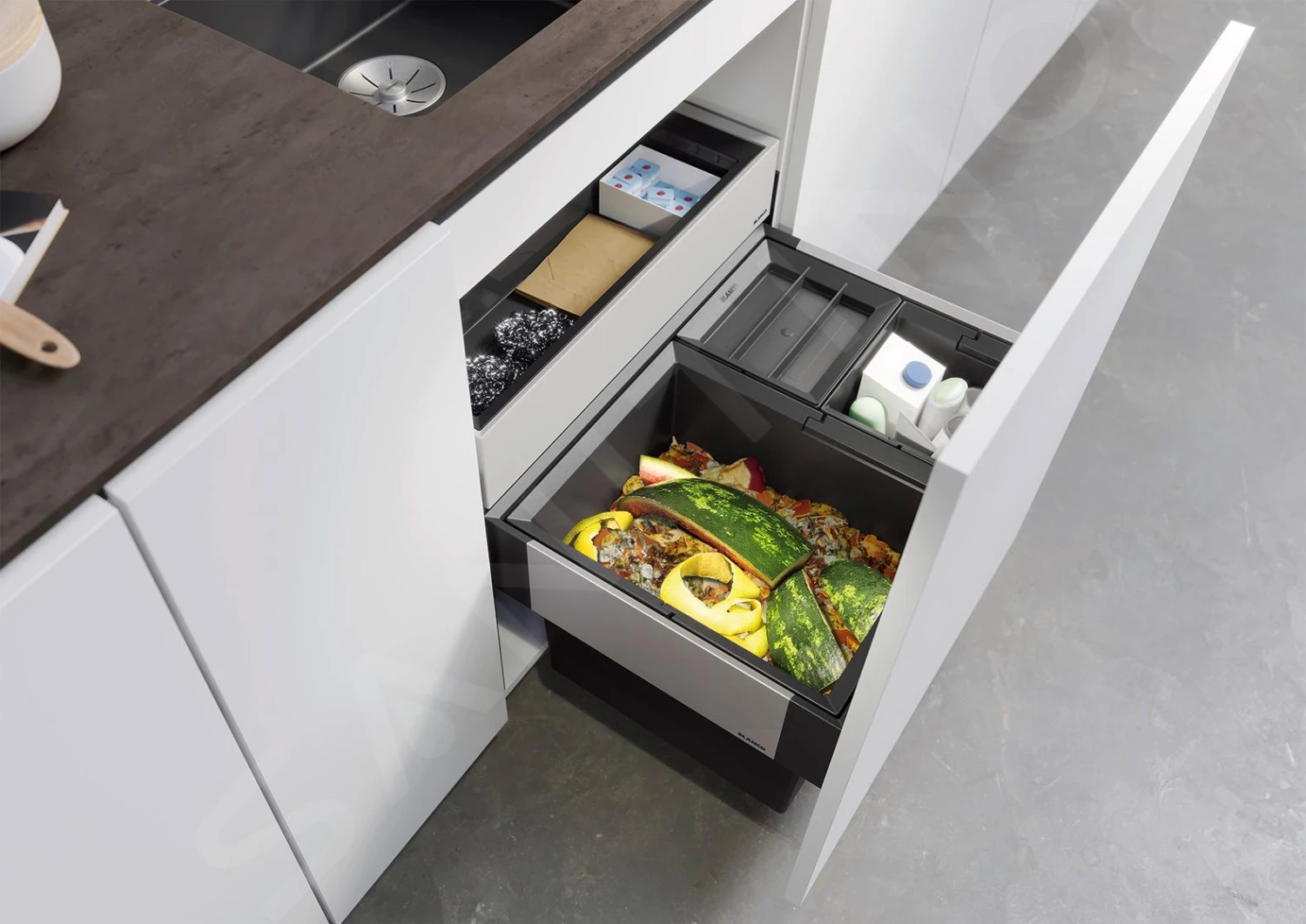 Blanco Select - Inbouw Afvalemmer, Met Scheidingswand, Inhoud 46 L 526210 7 Blanco Select - Inbouw Afvalemmer, Met Scheidingswand, Inhoud 46 L 526210 - Afbeelding 5