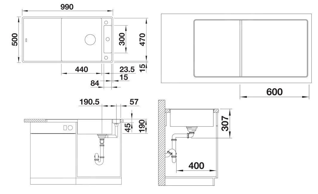Blanco Axia III XL 6 - Silgranit Spoelbak, 990x500 Mm, Met Afvoerbediening En Toebehoren, InFino, Zacht Wit 527054 4 Blanco Axia III XL 6 - Silgranit Spoelbak, 990x500 Mm, Met Afvoerbediening En Toebehoren, InFino, Zacht Wit 527054 - Afbeelding 2