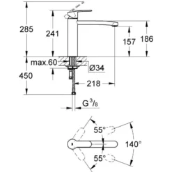 Grohe Eurostyle Cosmopolitan - Keukenkraan, Chroom 31124002 -Exporteren Kraan Lux Winkel e370657eb7cb916fd51f7004