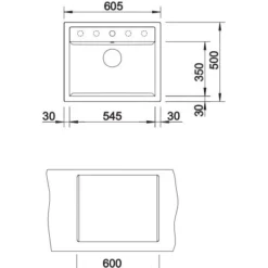 Blanco Dalago 6 - Silgranit Spoelbak, 605x500 Mm, Met Afvoerregeling, Aluminium 514770 -Exporteren Kraan Lux Winkel e3752855343ab3f6e5e66a56 1