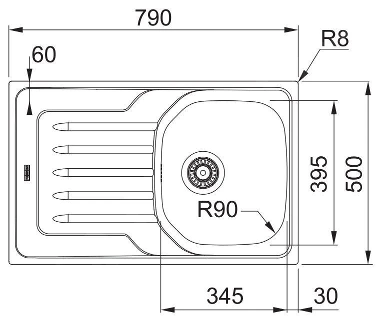 Franke Onda - Spoelbak OLL 611-79, 790x500 Mm, Rvs/geweven Structuur 101.0613.121 4 Franke Onda - Spoelbak OLL 611-79, 790x500 Mm, Rvs/geweven Structuur 101.0613.121 - Afbeelding 2