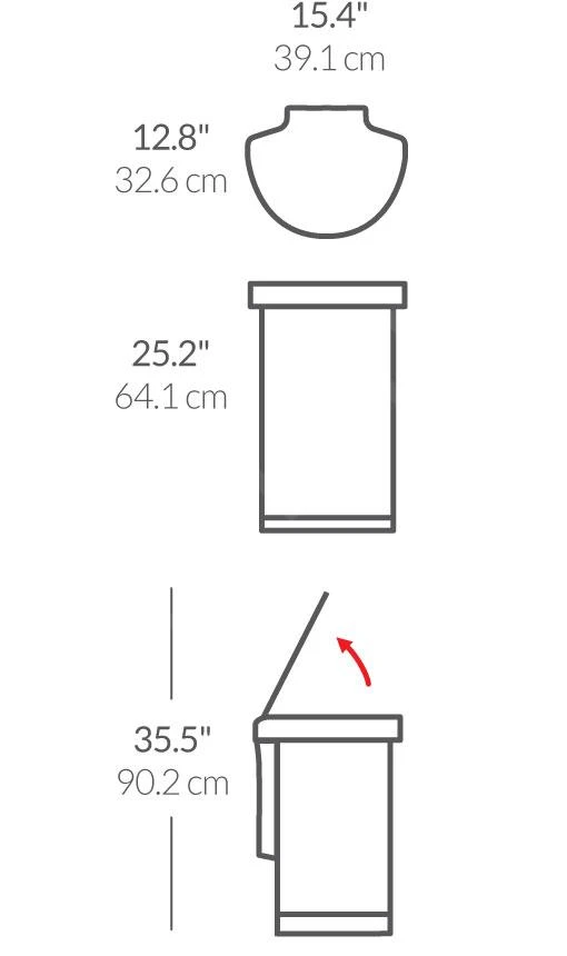 Simplehuman Afvalemmers - Afvalbak Met Sensor, 45 L, Gebrosteld Rvs ST2009 4 Simplehuman Afvalemmers - Afvalbak Met Sensor, 45 L, Gebrosteld Rvs ST2009 - Afbeelding 2
