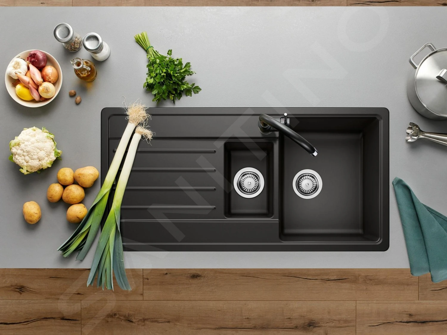 Blanco Legra 6 - Silgranit Spoelbak, 1000x500 Mm, Antraciet 522207 5 Blanco Legra 6 - Silgranit Spoelbak, 1000x500 Mm, Antraciet 522207 - Afbeelding 3
