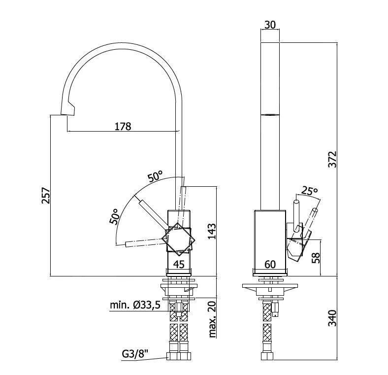 Paffoni Level - Keukenkraan, Chroom LEA880CR 4 Paffoni Level - Keukenkraan, Chroom LEA880CR - Afbeelding 2