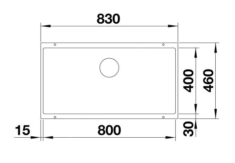 Blanco Subline 800 - Silgranit Spoelbak, 830x460 Mm, Zwart 526005 4 Blanco Subline 800 - Silgranit Spoelbak, 830x460 Mm, Zwart 526005 - Afbeelding 2