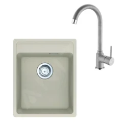 Franke Sets - Set G241, Fragraniet Spoelbak MRG 610-37 RTL En Keukenkraan FP 9000.082, Sahara 114.0675.658