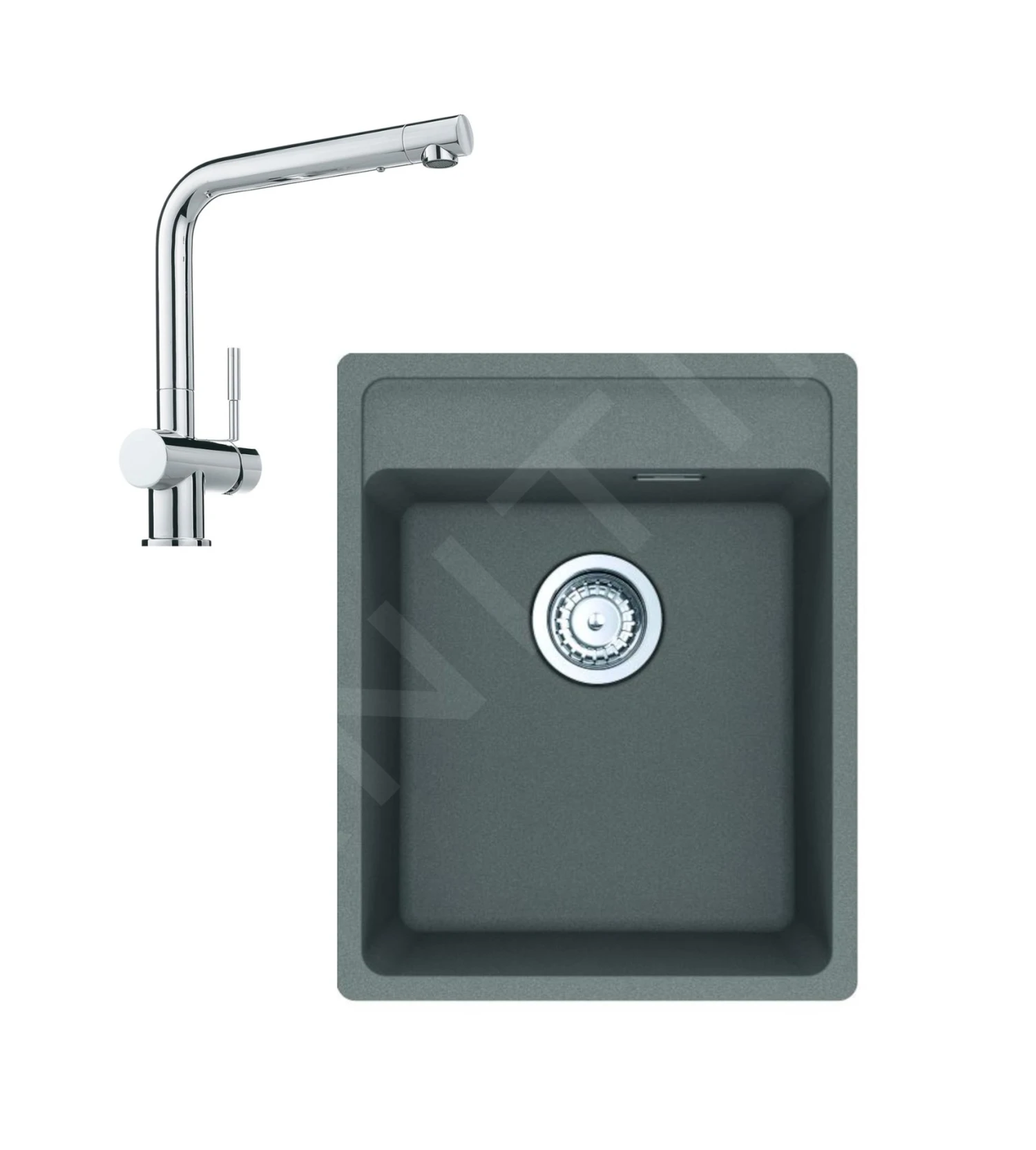 Franke Sets - Set G242, Fragraniet Spoelbak MRG 610-37 RTL En Keukenkraan Samoa, Grijze Steen/chroom 114.0675.643 3 Franke Sets - Set G242, Fragraniet Spoelbak MRG 610-37 RTL En Keukenkraan Samoa, Grijze Steen/chroom 114.0675.643