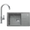 Franke Sets - Keukenset G115, BSG 611-62 Fragraniet Spoelbak, Grijze Steen + FP 0408.031 Keukenkraan, Chroom 114.0440.670