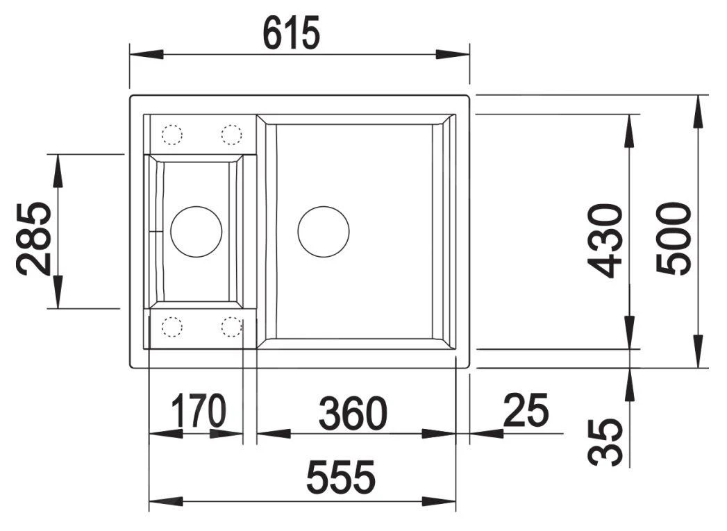 Blanco Metra 6 - Silgranit Spoelbak, 615x500 Mm, Zwart 525923 4 Blanco Metra 6 - Silgranit Spoelbak, 615x500 Mm, Zwart 525923 - Afbeelding 2