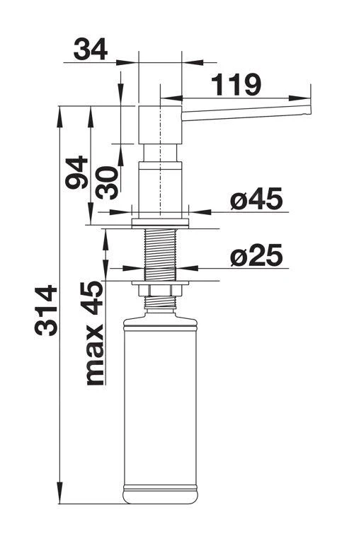 Blanco Accessoires - Lato Afwasmiddeldispenser, Grijs/chroom 526954 4 Blanco Accessoires - Lato Afwasmiddeldispenser, Grijs/chroom 526954 - Afbeelding 2
