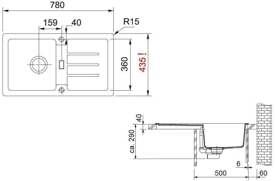 Franke Strata - STG 614-78 Fragraniet Spoelbak, 780x435 Mm, Cashmere 114.0494.706 4 Franke Strata - STG 614-78 Fragraniet Spoelbak, 780x435 Mm, Cashmere 114.0494.706 - Afbeelding 2