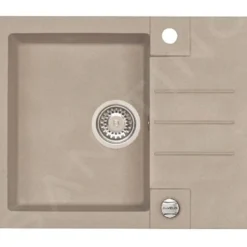 Alveus Rock - Granieten Spoelbak 595x475 Mm, Met Draaiknopbediening, Pebble 1107845