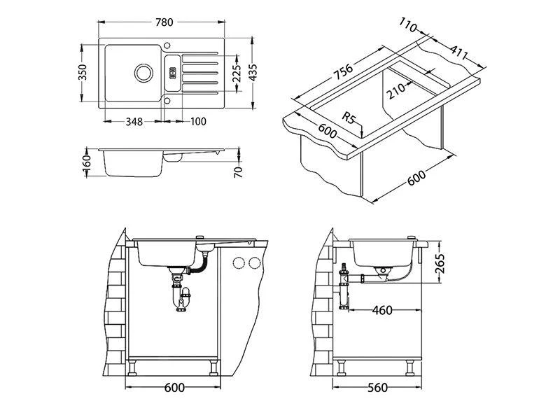 Alveus Niagara - Granieten Spoelbak 780x435 Mm, Met Draaiknopbediening, Beige 1089486 4 Alveus Niagara - Granieten Spoelbak 780x435 Mm, Met Draaiknopbediening, Beige 1089486 - Afbeelding 2