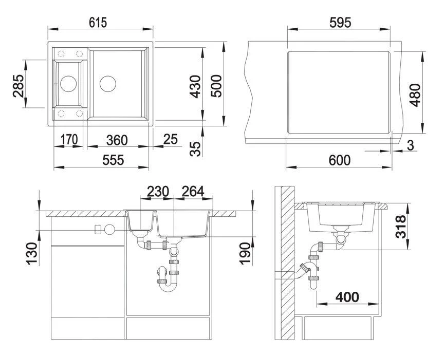 Blanco Metra 6 - Silgranit Spoelbak, 615x500 Mm, Met Afvoerbediening, Grijs 527295 4 Blanco Metra 6 - Silgranit Spoelbak, 615x500 Mm, Met Afvoerbediening, Grijs 527295 - Afbeelding 2