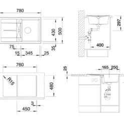Blanco Metra 45 - Silgranit Spoelbak, 780x500 Mm, Grijs 527289 -Exporteren Kraan Lux Winkel f830fdf3383234e647861da9