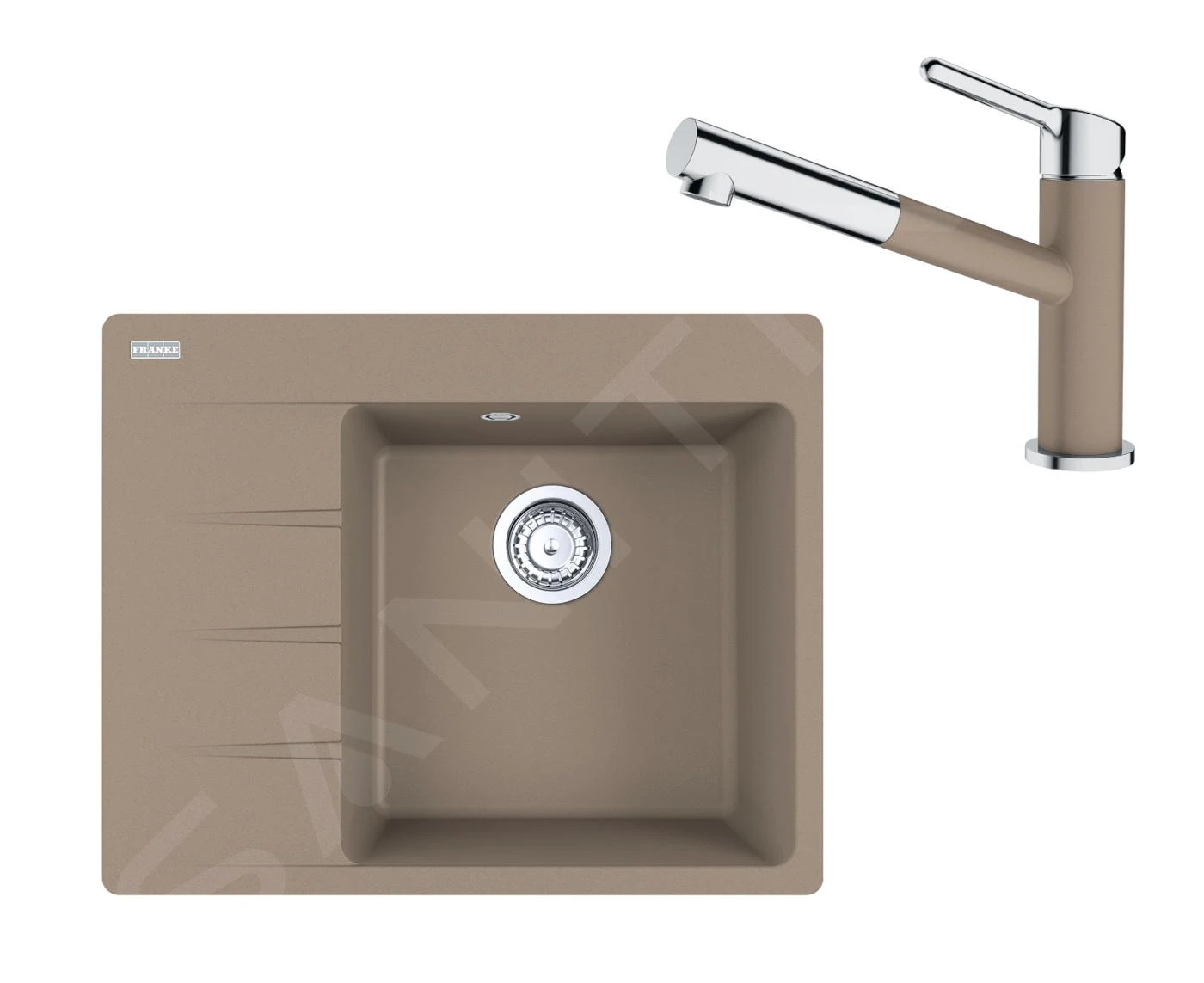 Franke Sets - Set G223, Fragraniet Spoelbak CNG 611-62 TL/7 En Keukenkraan FC 3055.424, Cashmere/chroom 114.0650.774 3 Franke Sets - Set G223, Fragraniet Spoelbak CNG 611-62 TL/7 En Keukenkraan FC 3055.424, Cashmere/chroom 114.0650.774