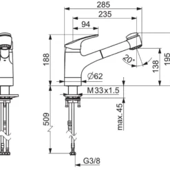 Hansa Mix - Keukenkraan Met Uittrekbare Vuistdouche, Chroom 01382283 -Exporteren Kraan Lux Winkel f900b21e26c9023aaaf7a531