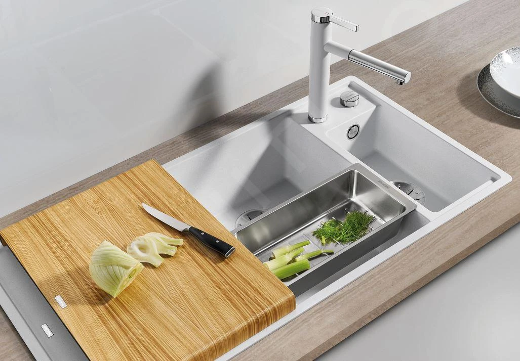 Blanco Axia III 6 - Silgranit Spoelbak, 1000x510 Mm, Met Afvoerbediening En Toebehoren, InFino, Wit 524647 6 Blanco Axia III 6 - Silgranit Spoelbak, 1000x510 Mm, Met Afvoerbediening En Toebehoren, InFino, Wit 524647 - Afbeelding 4