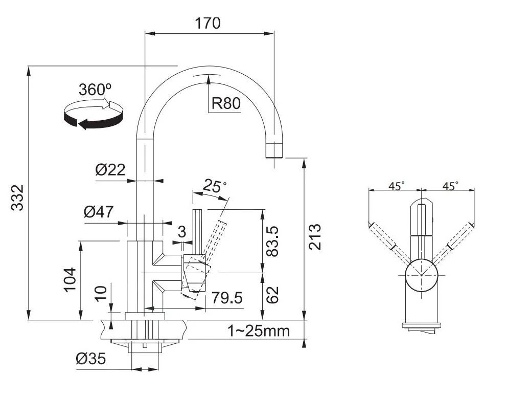 Franke Sets - Spoelbakset G56, BFG 611-78 Graniet Spoelbak, Onyx + Keukenkraan FC 650, Chroom 114.0323.875 5 Franke Sets - Spoelbakset G56, BFG 611-78 Graniet Spoelbak, Onyx + Keukenkraan FC 650, Chroom 114.0323.875 - Afbeelding 3