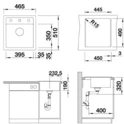 Blanco Dalago 45 - Silgranit Spoelbak, 465x510 Mm, Draaiknopbediening, Coffee 517165 -Exporteren Kraan Lux Winkel ff91ffa586aafe35015e70c4
